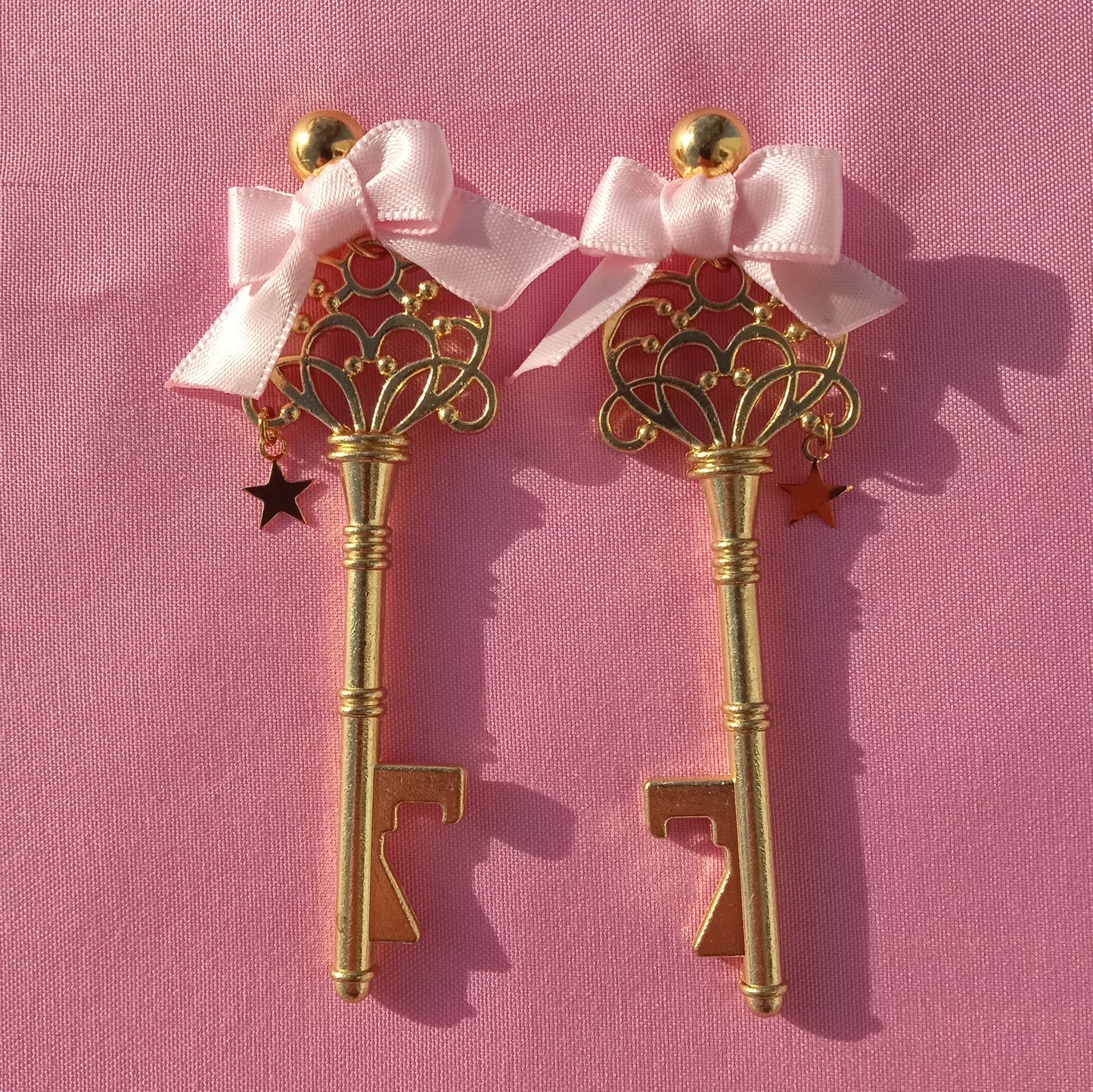 Coquette key earrings