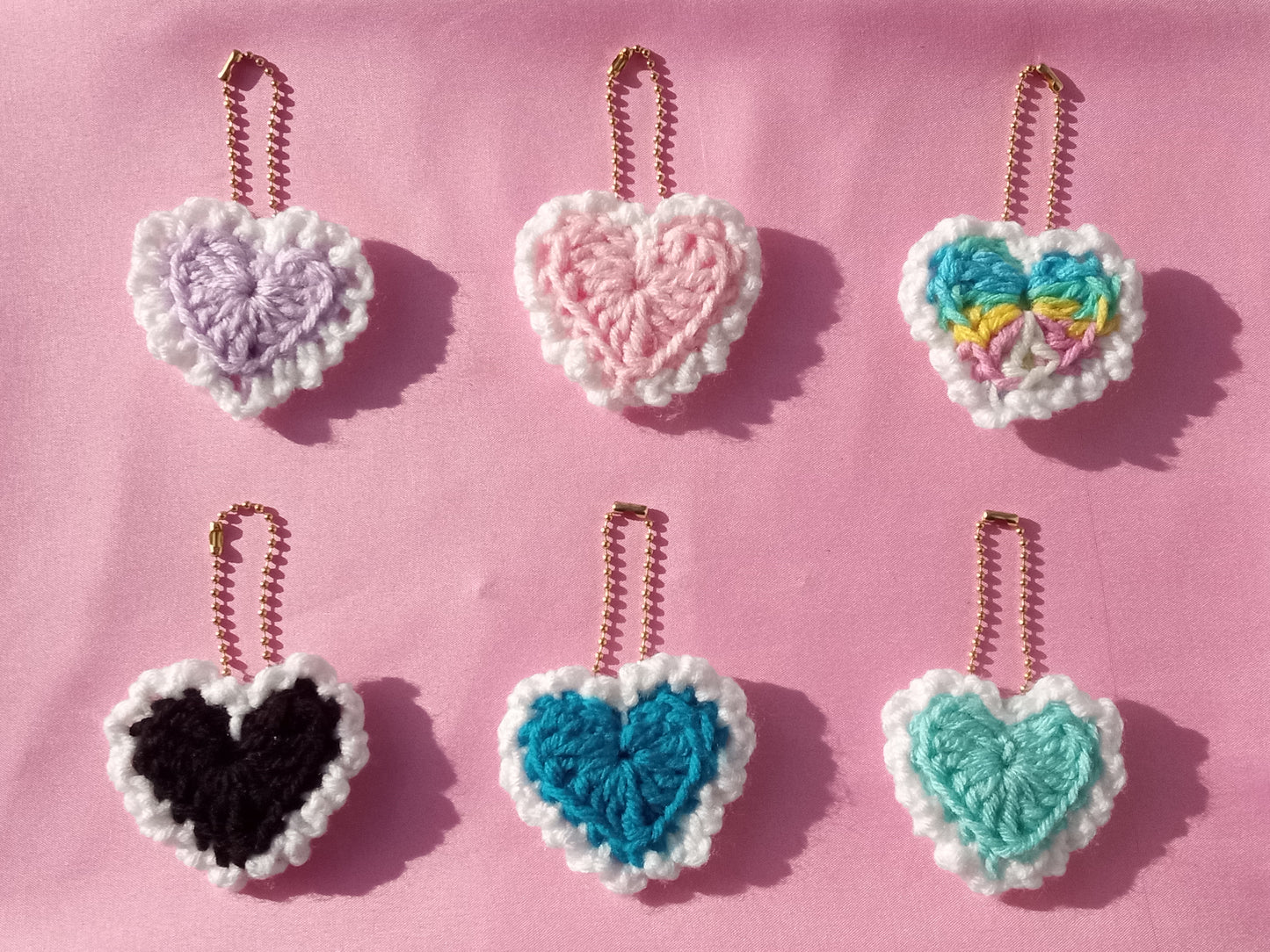 Frilly heart keychain