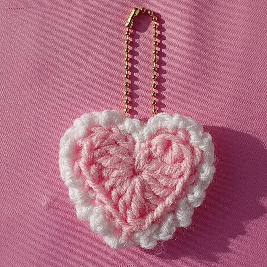 Frilly heart keychain