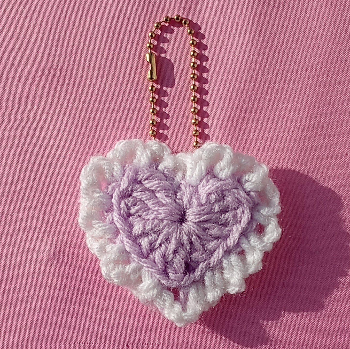 Frilly heart keychain