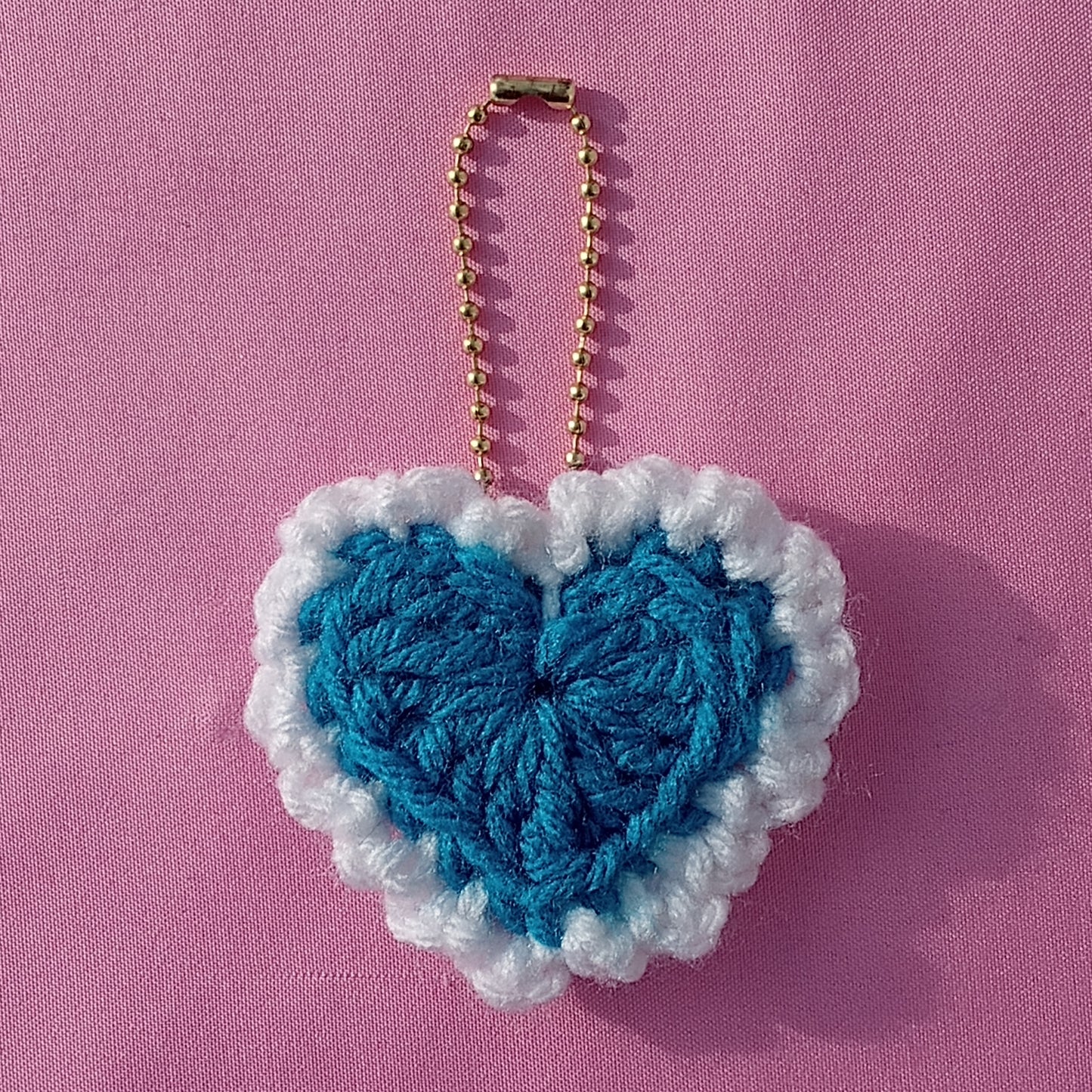 Frilly heart keychain