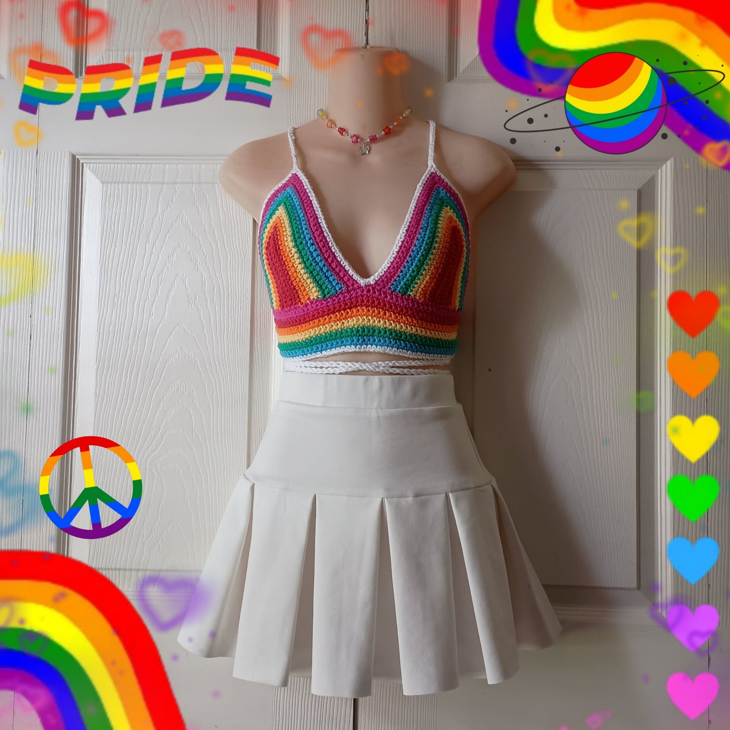 Rainbow pride crop top