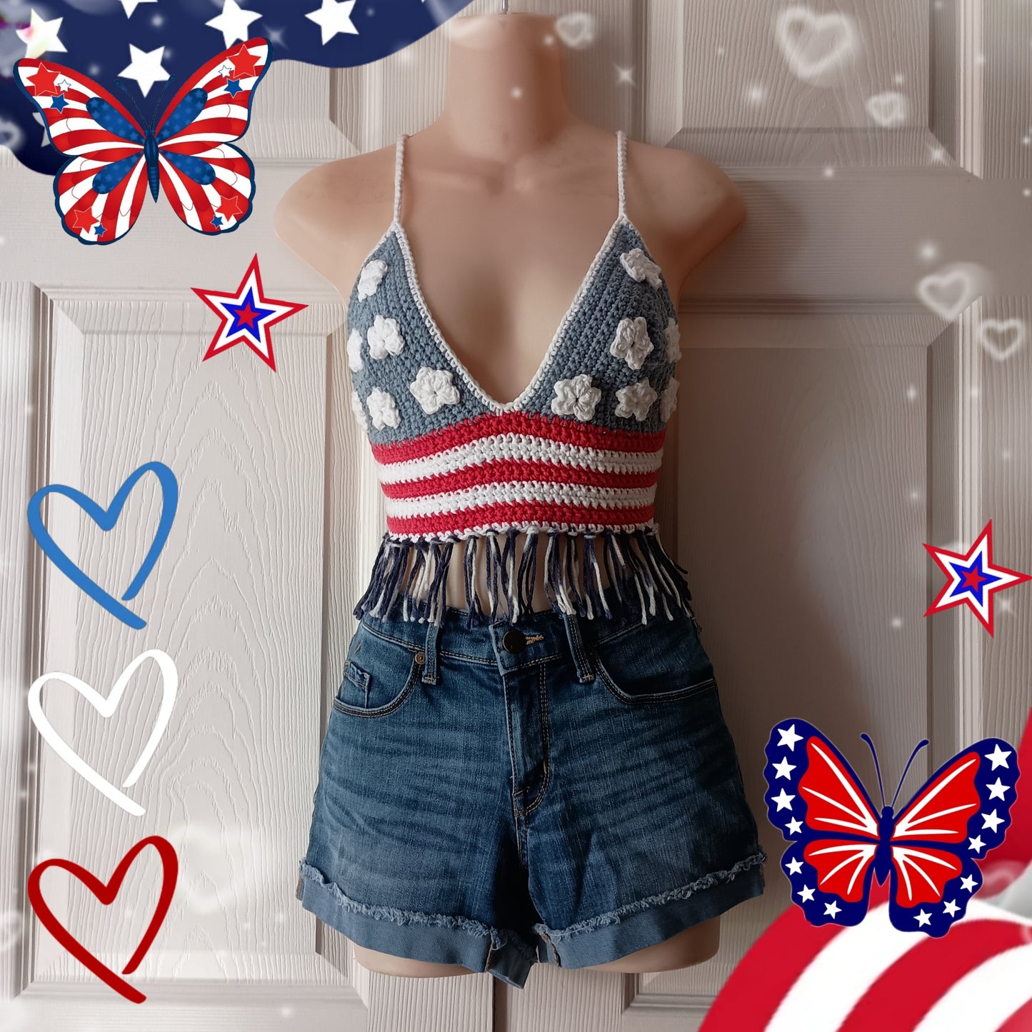 American flag crop top