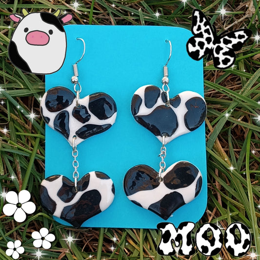Cow heart earrings V1