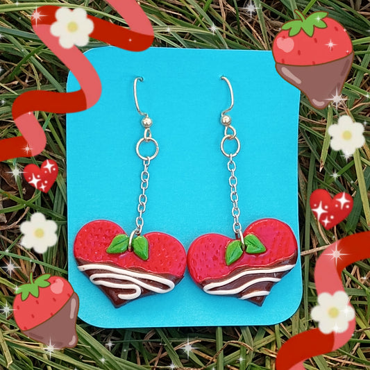 Chocolate strawberry earrings