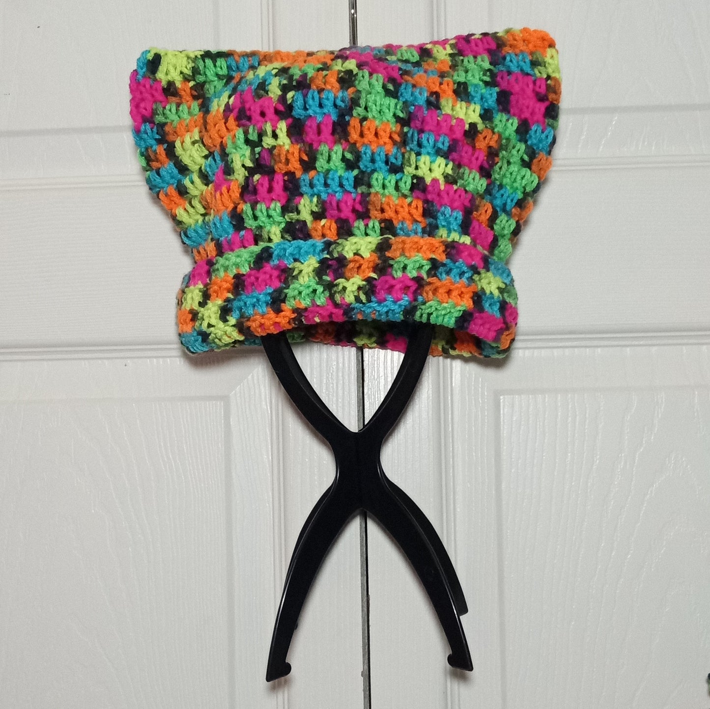 Neon nights cat beanie