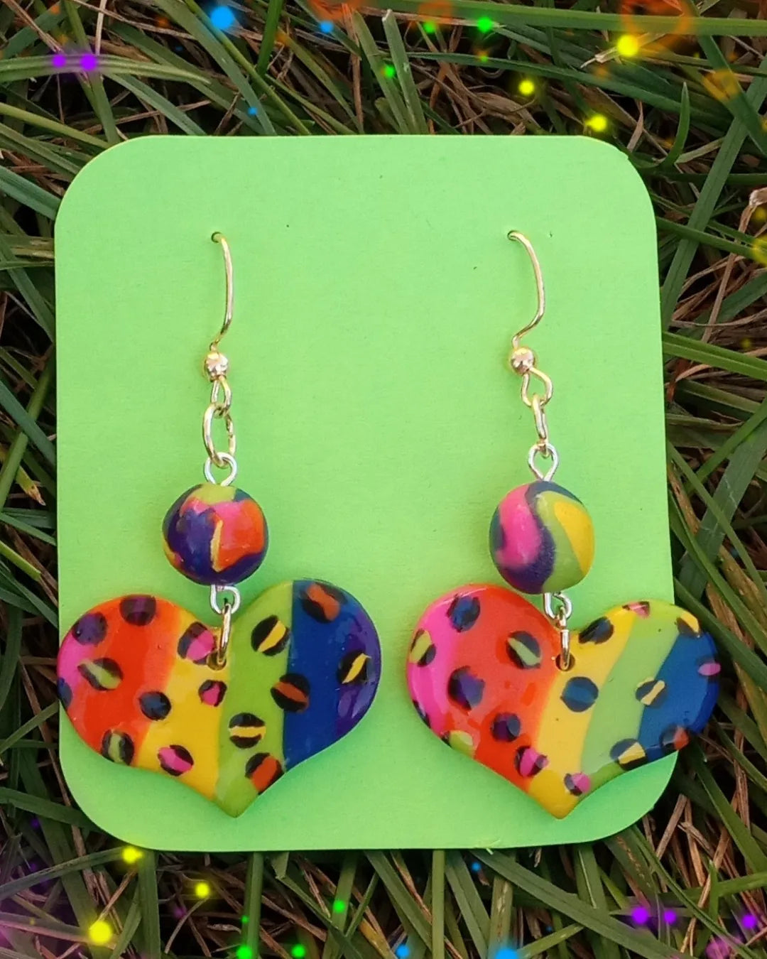 Neon nights cheetah earrings