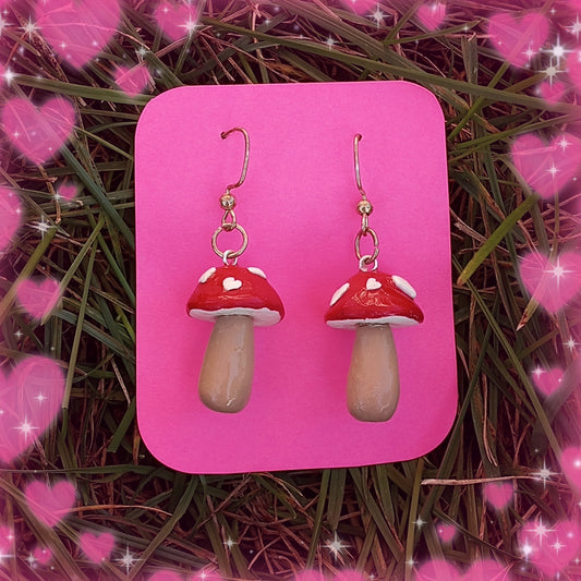 Love mushroom earrings